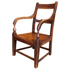 English Georgian Desk Chair Armchair Fruitwood Rustic