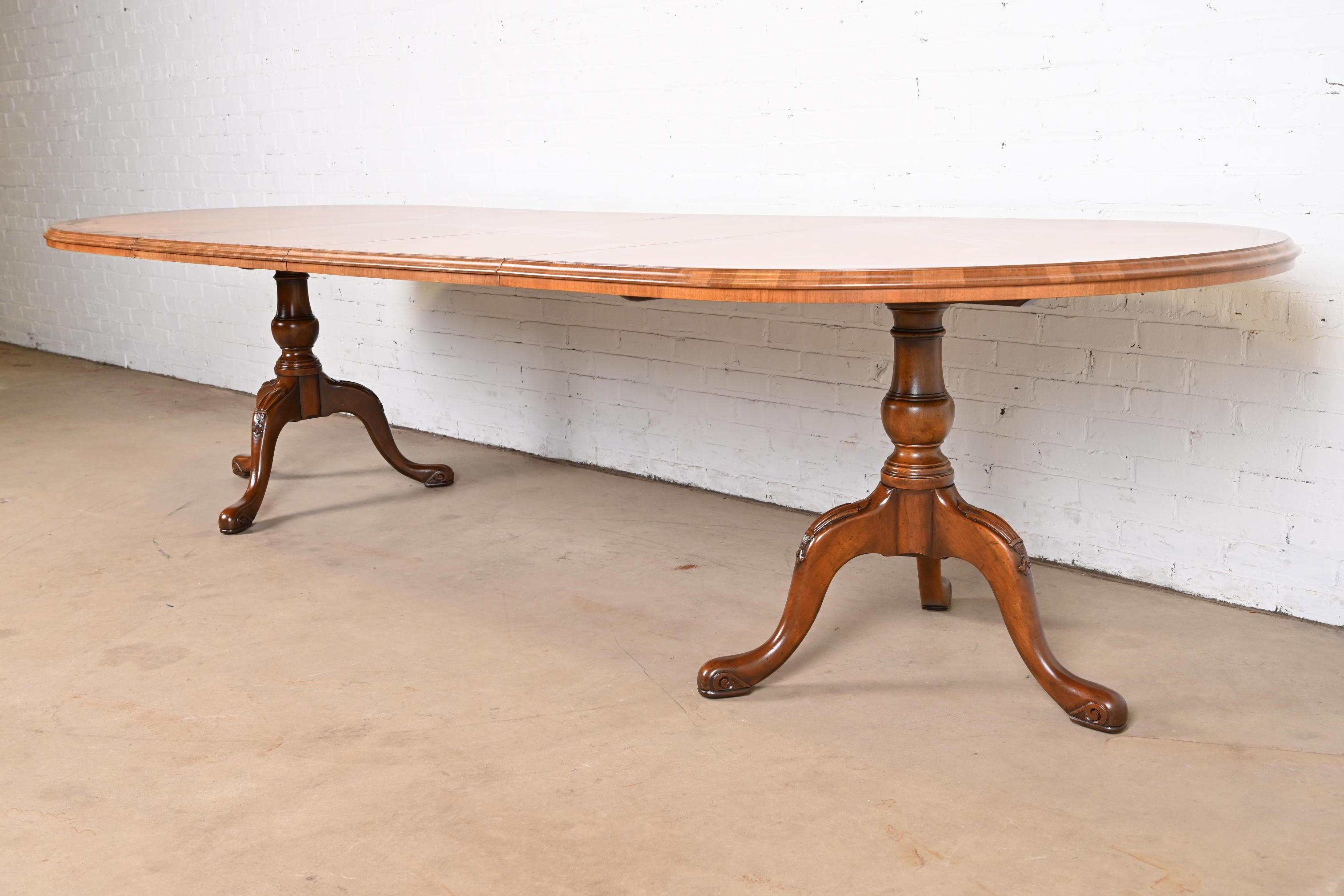 Late 20th Century English Georgian Double Pedestal Dining Table by Restall Brown & Clennell