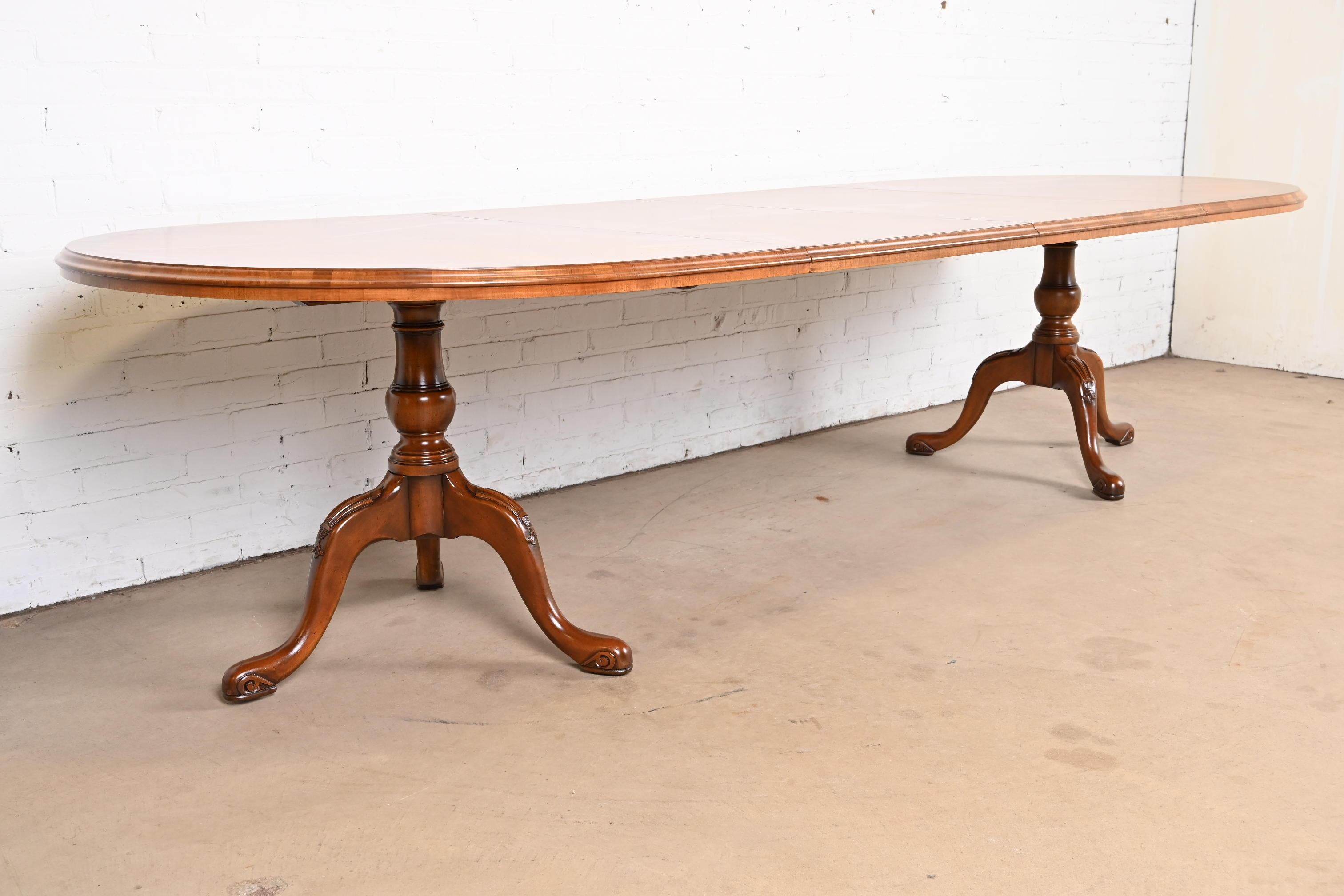 English Georgian Double Pedestal Dining Table by Restall Brown & Clennell 1