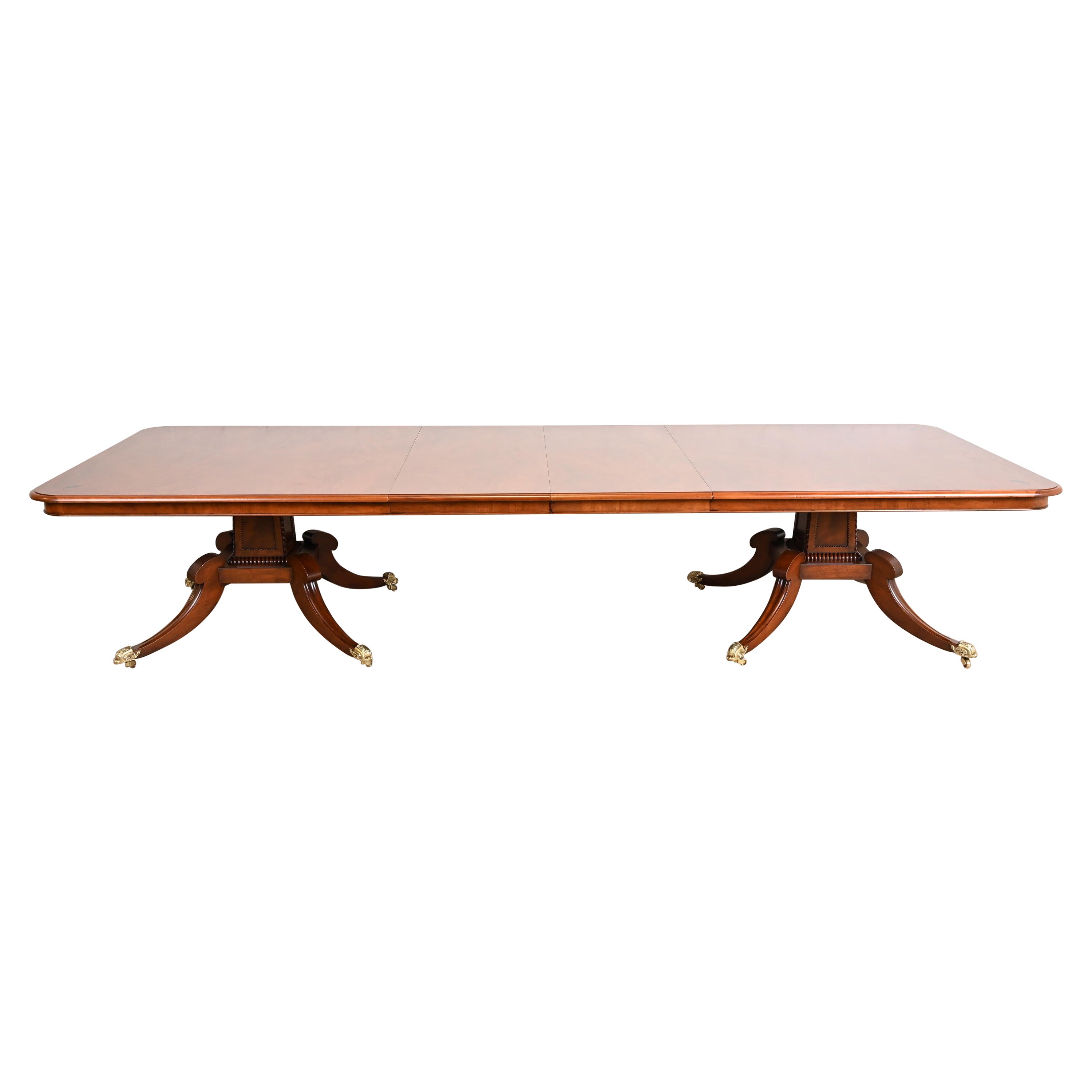 English Georgian Double Pedestal Dining Table by Restall Brown & Clennell