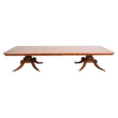 English Georgian Double Pedestal Dining Table by Restall Brown & Clennell