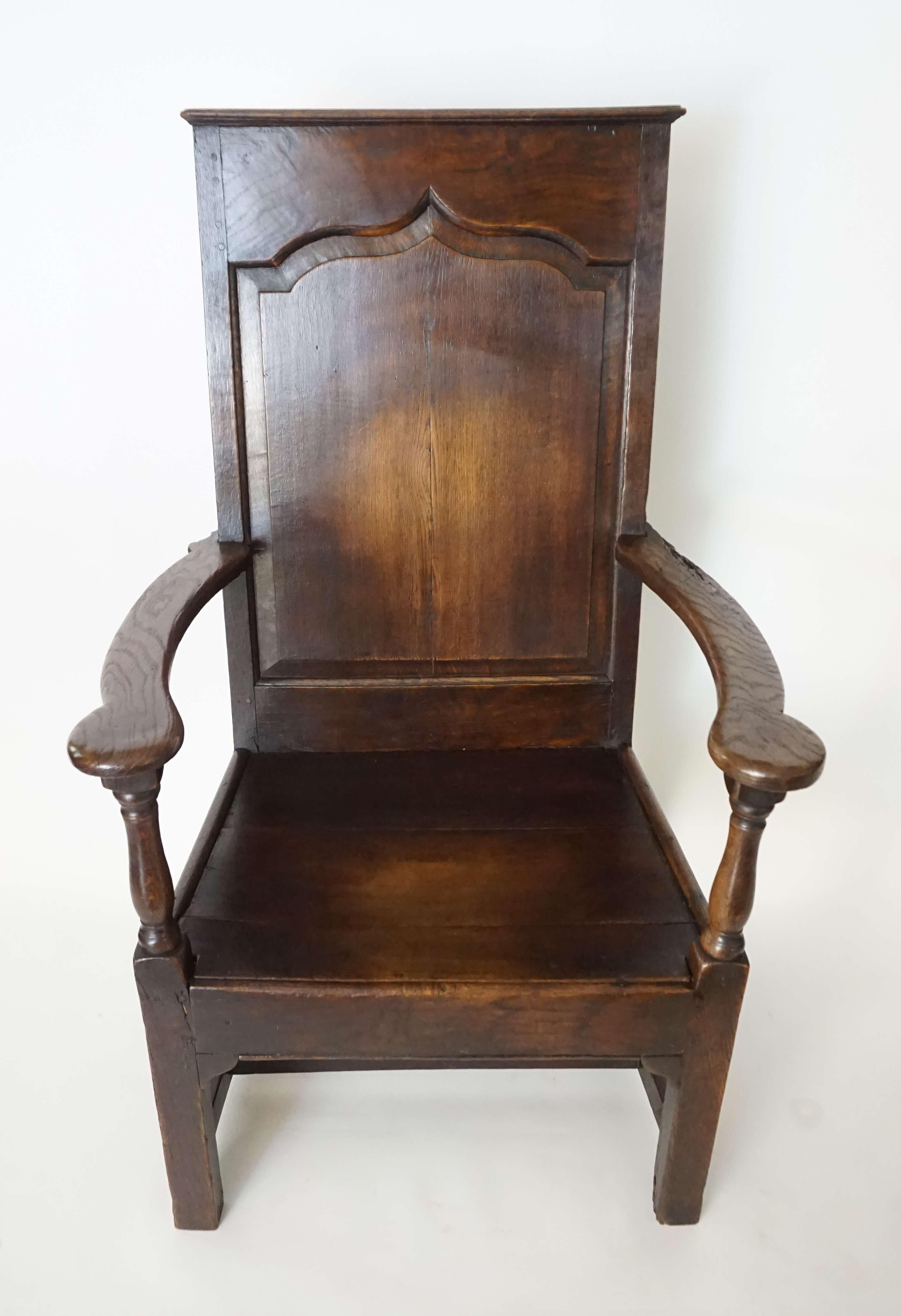George III English Georgian Elm Wainscot Chair, circa 1760