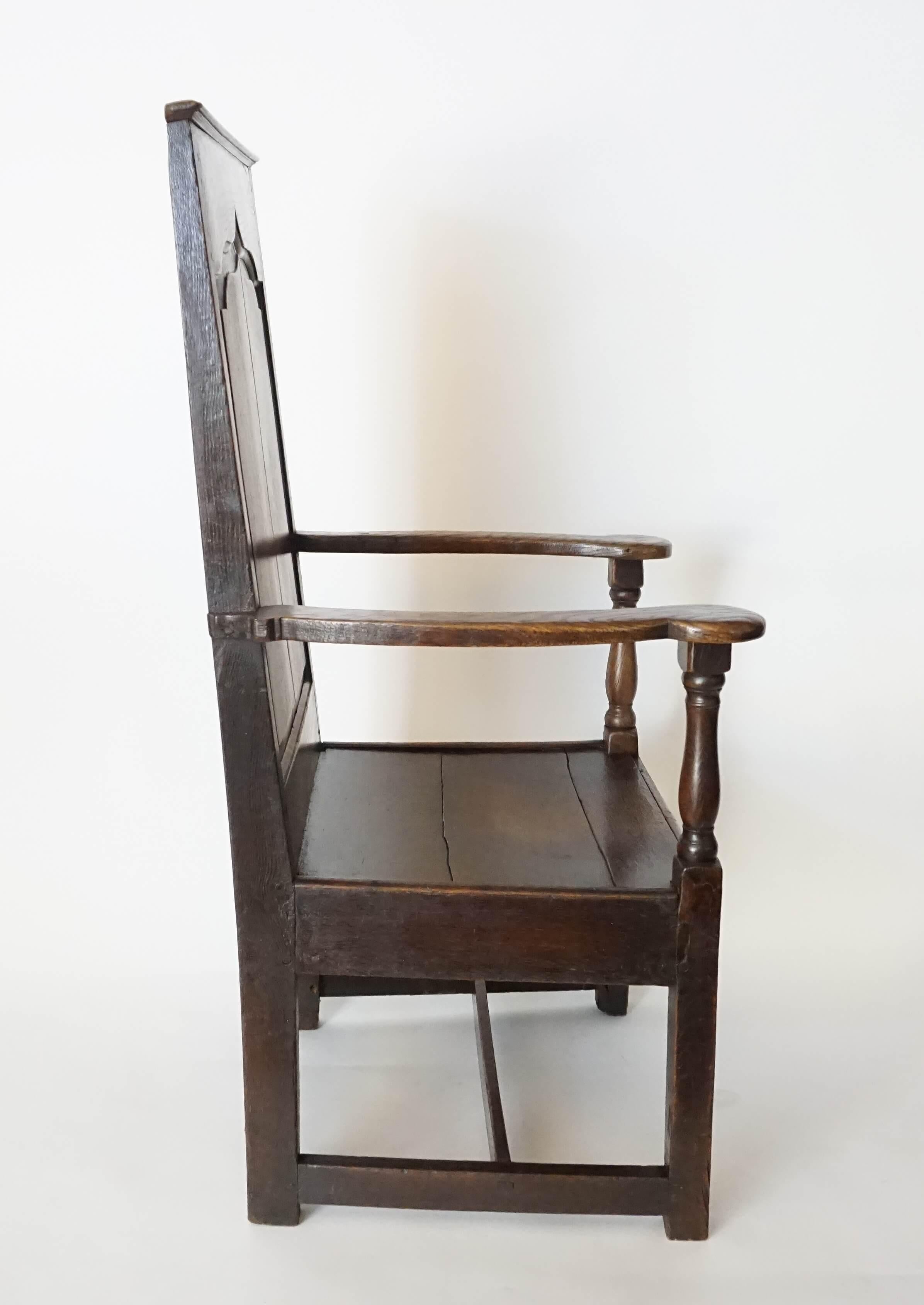 18th Century English Georgian Elm Wainscot Chair, circa 1760