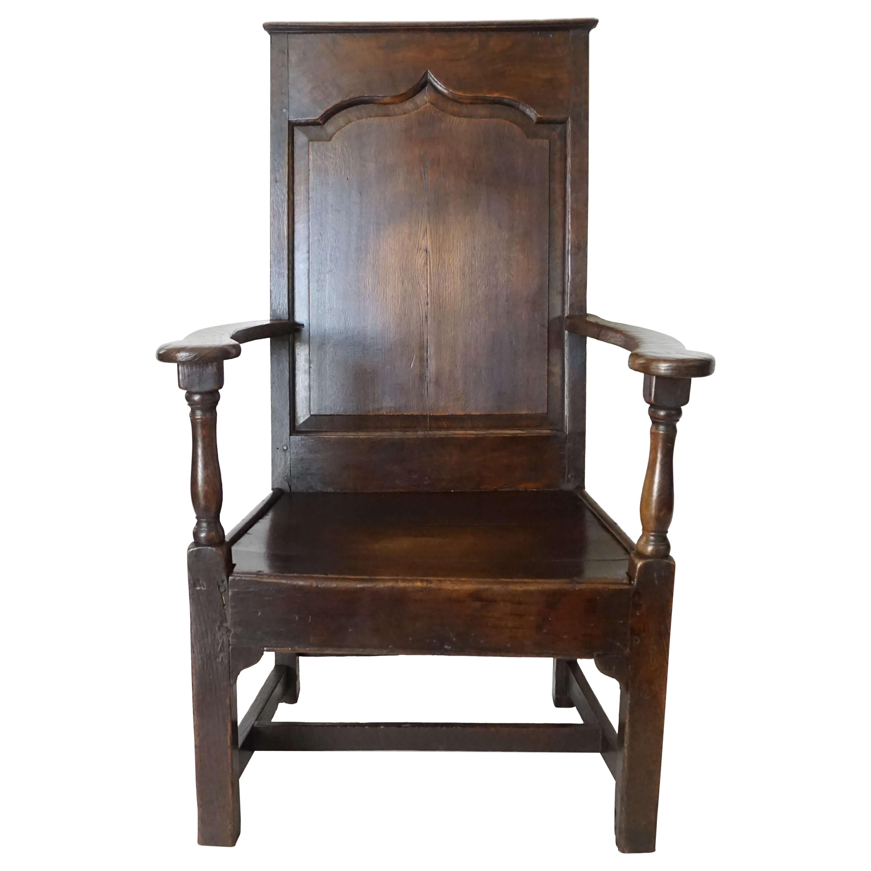 English Georgian Elm Wainscot Chair, circa 1760