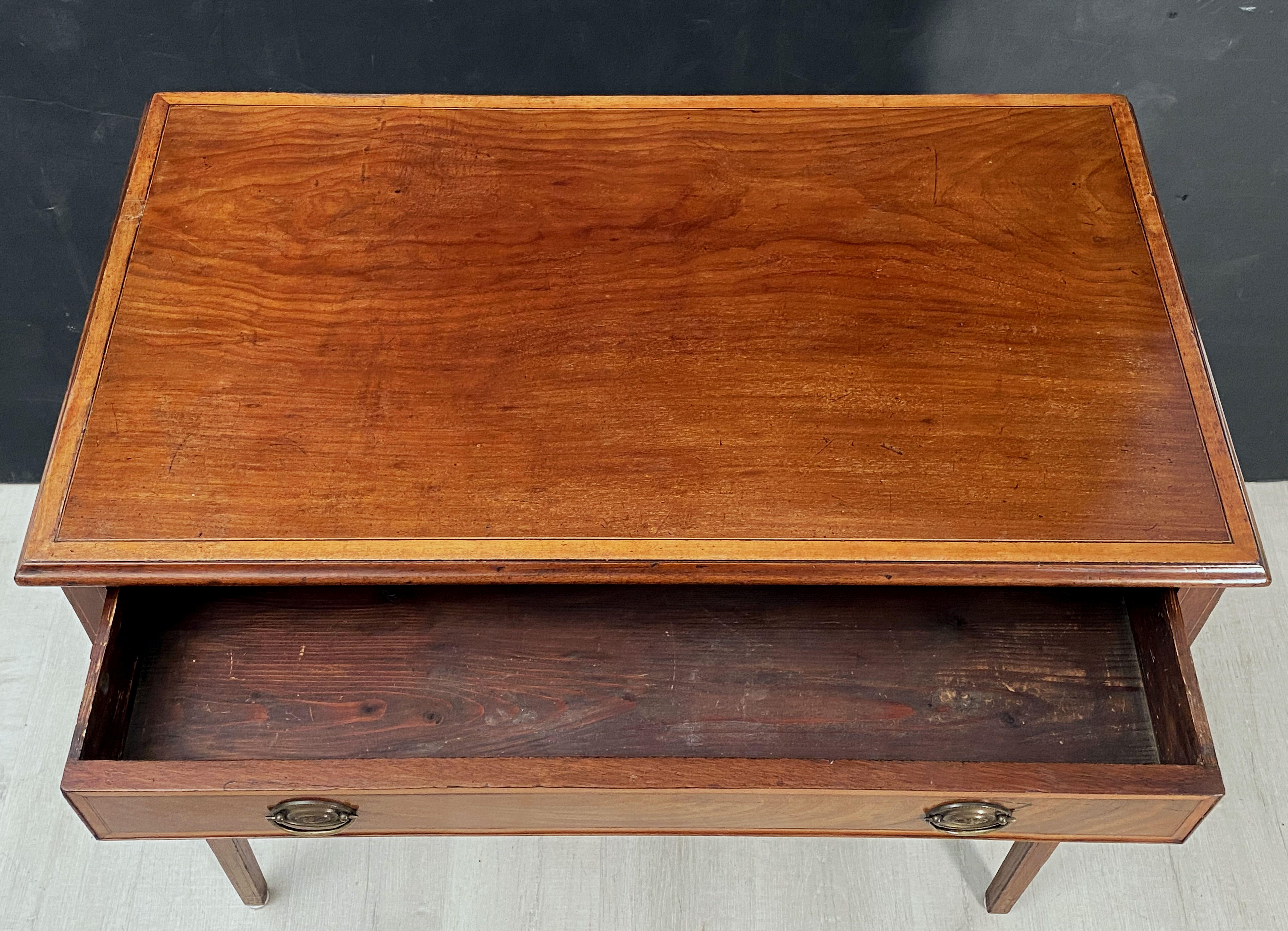 English Georgian Era Desk or Writing Table of Mahogany and Satinwood 5