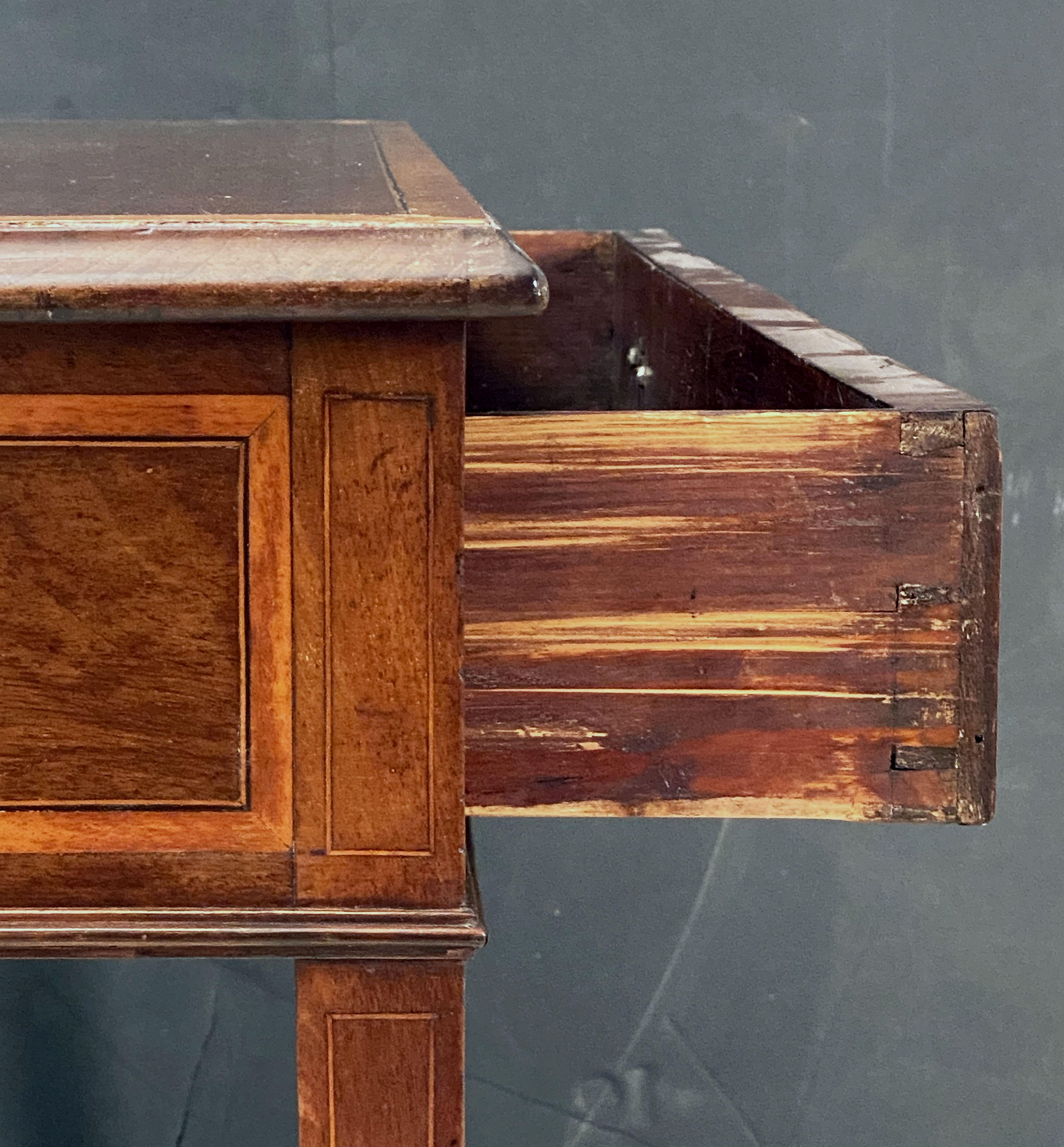 English Georgian Era Desk or Writing Table of Mahogany and Satinwood 6