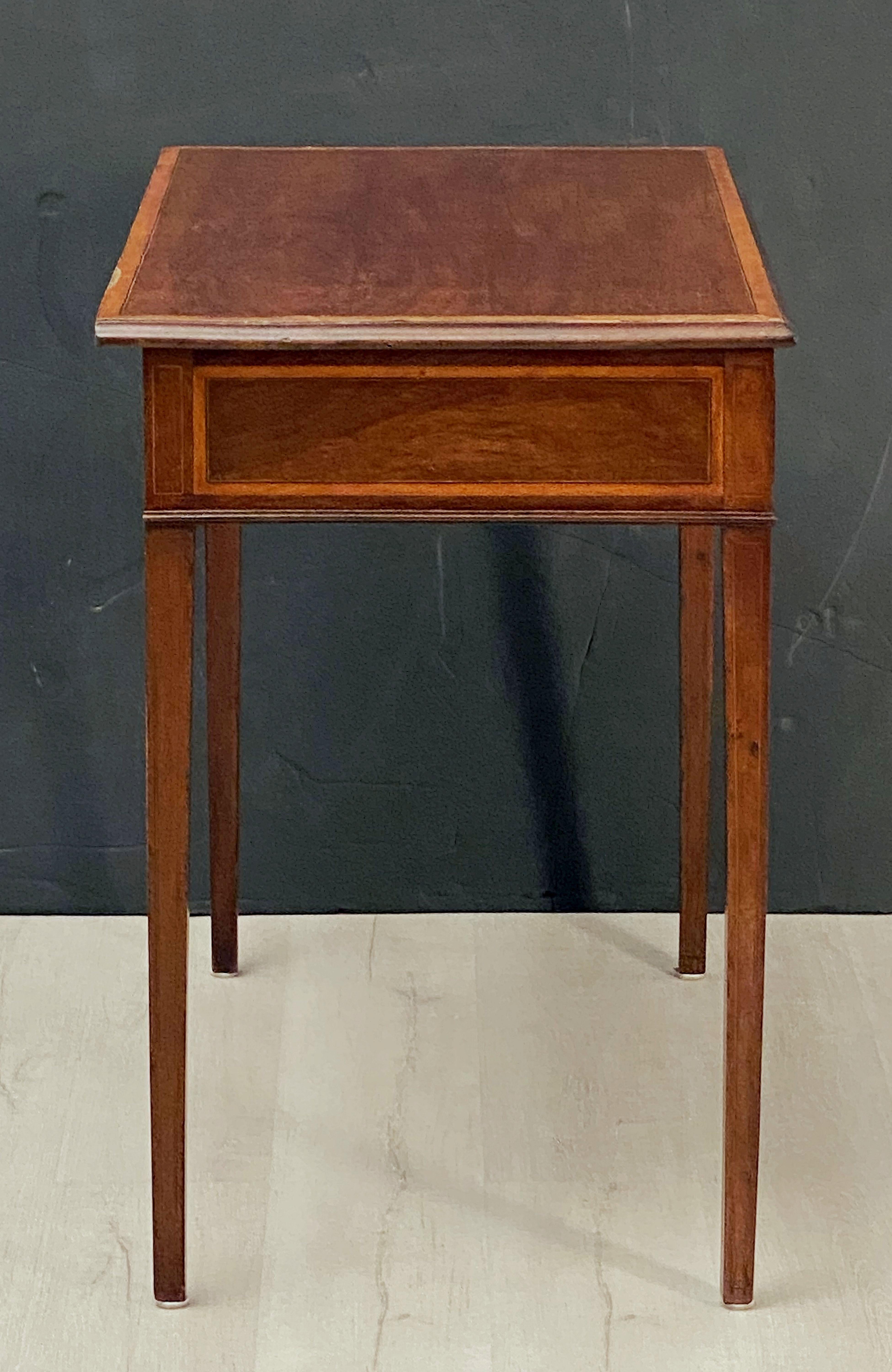 English Georgian Era Desk or Writing Table of Mahogany and Satinwood 10