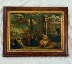 Peinture sur verre inversée de l'époque géorgienne anglaise