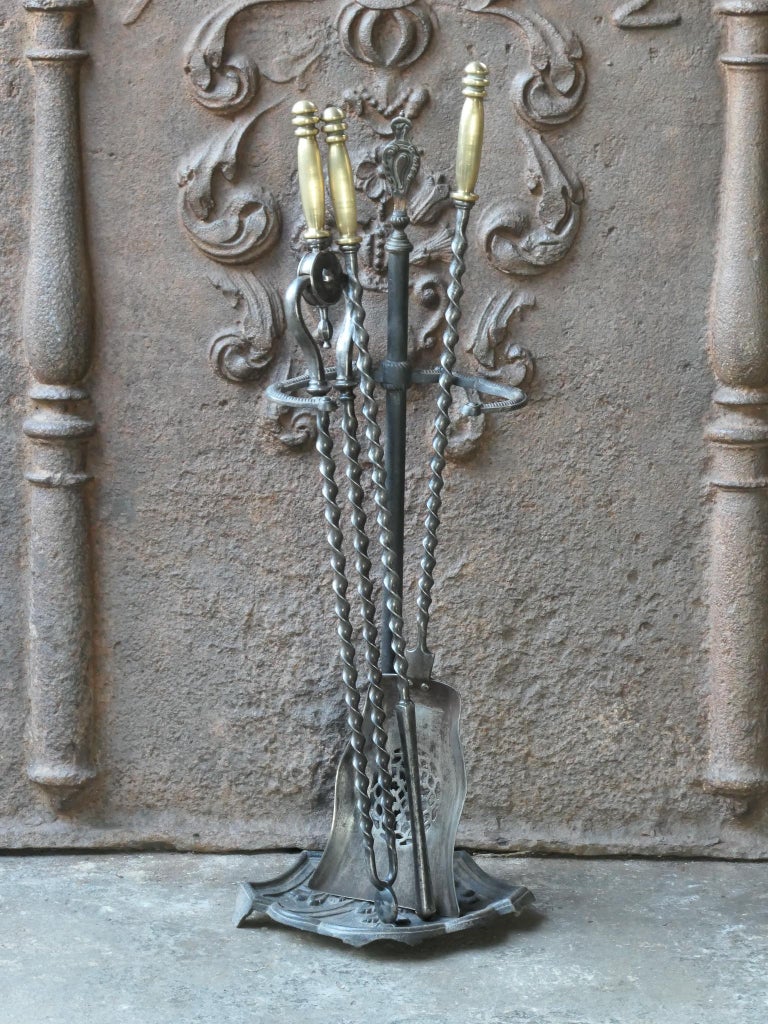 English Fire Companion Set, 18th 19th C For Sale at 1stDibs