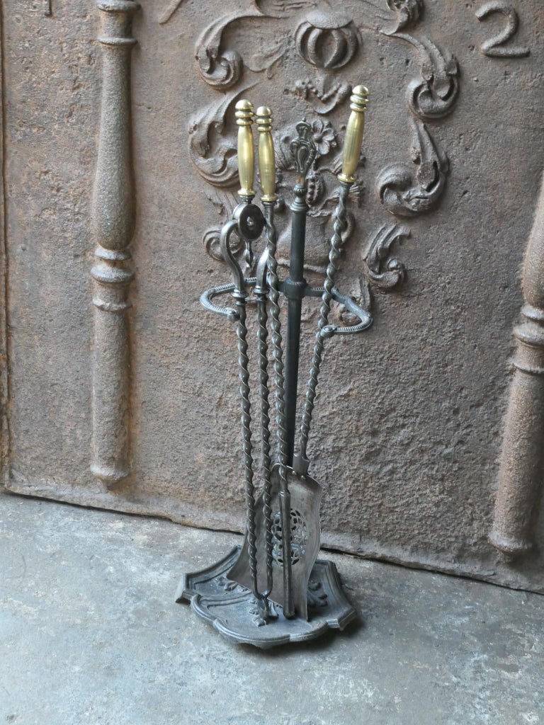 English Fire Companion Set, 18th 19th C For Sale at 1stDibs