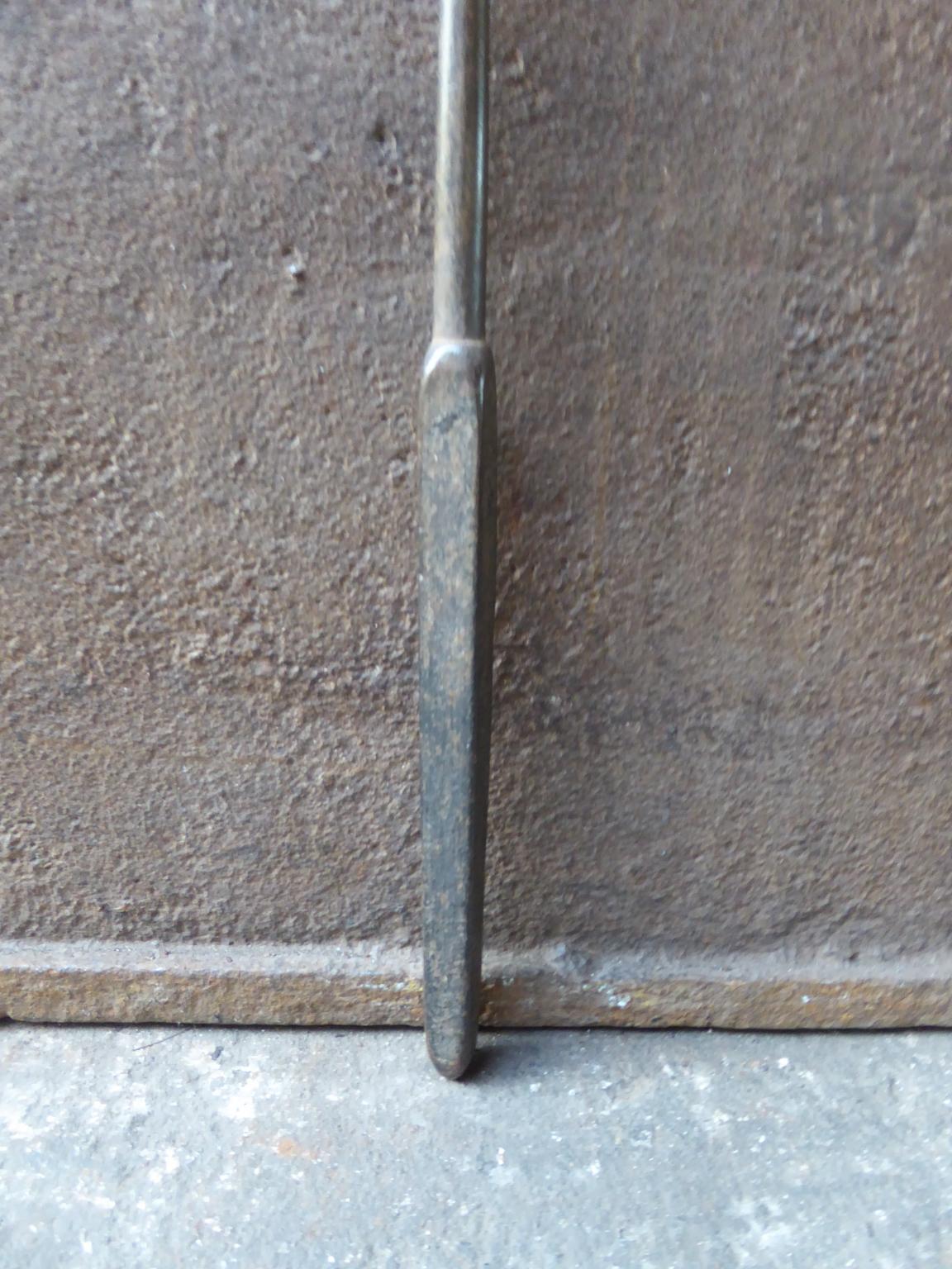 Forged English Georgian Fire Poker, Fireplace Poker, 18th-19th Century For Sale