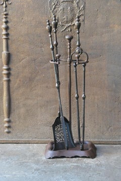 English Georgian Fireplace Tool Set , 18th-19th Century