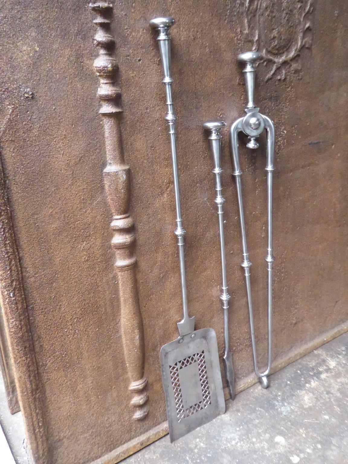English Georgian Fireplace Tool Set or Fire Irons, 18th-19th Century 4