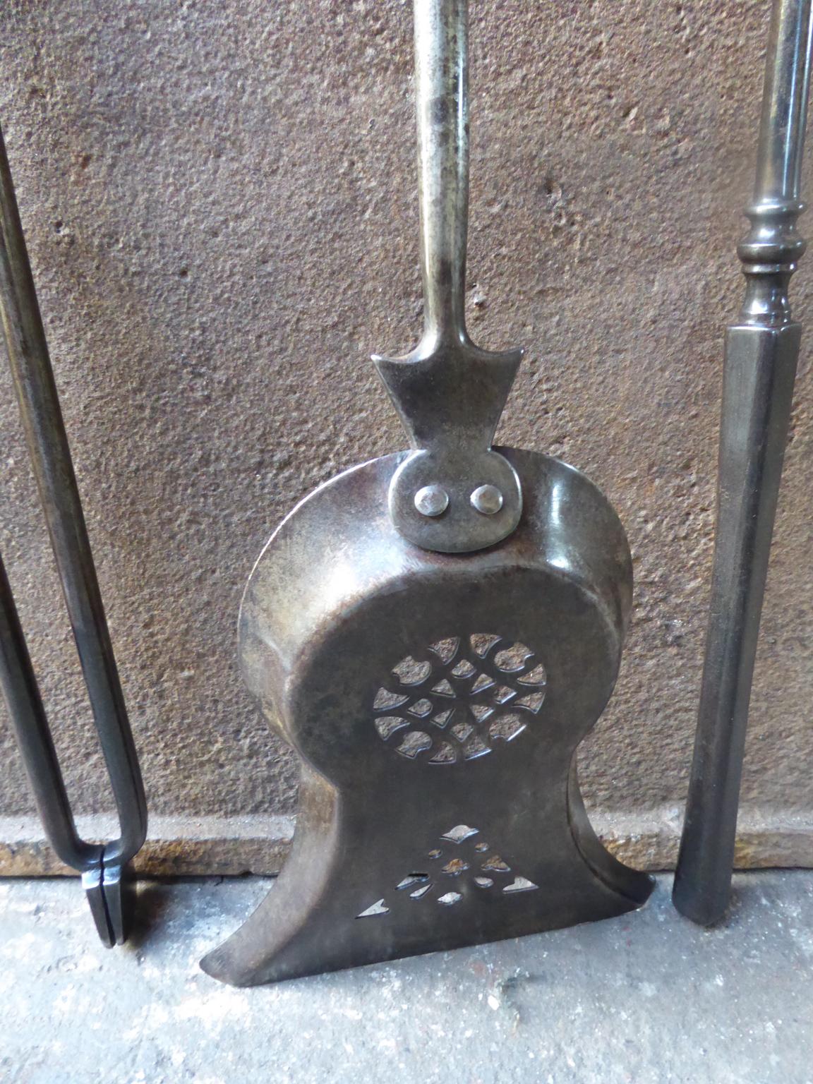 English Georgian Fireplace Tool Set or Fire Irons, 18th-19th Century 6