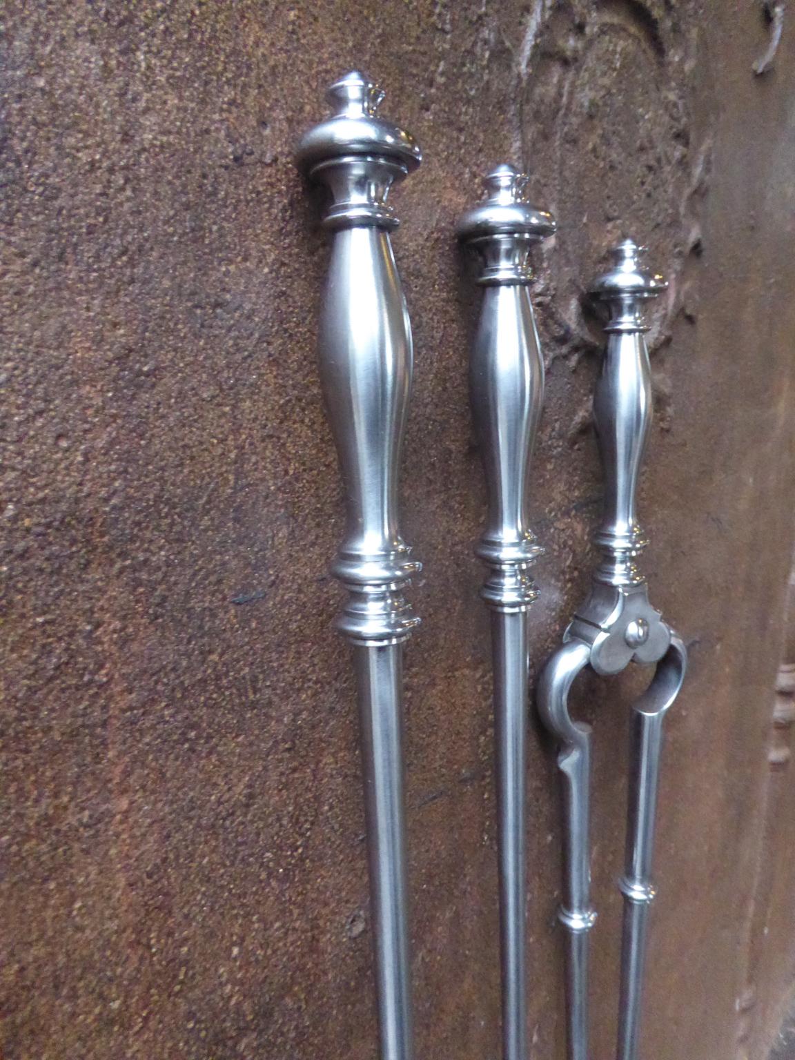 Steel English Georgian Fireplace Tool Set or Fire Irons, 18th-19th Century