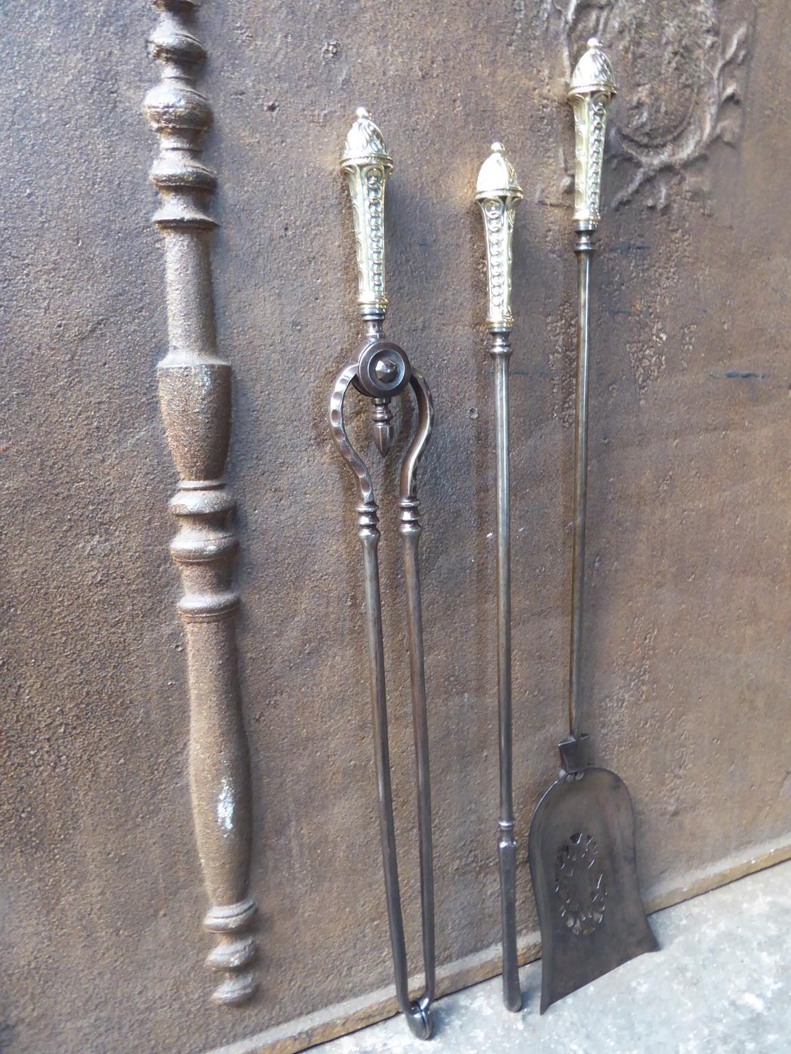 English Georgian Fireplace Tool Set or Fire Irons, 18th-19th Century 1