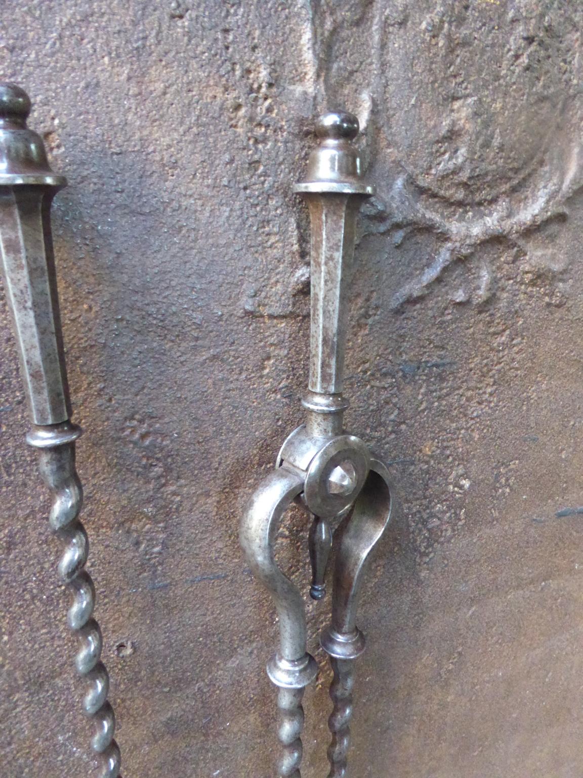 English Georgian Fireplace Tool Set or Fire Irons, 18th-19th Century 2