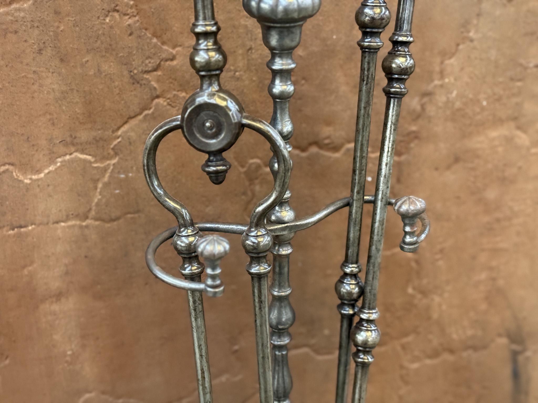 English Georgian Fireplace Tool Set or Fire Irons, Early 19th Century, Neoclassi 6
