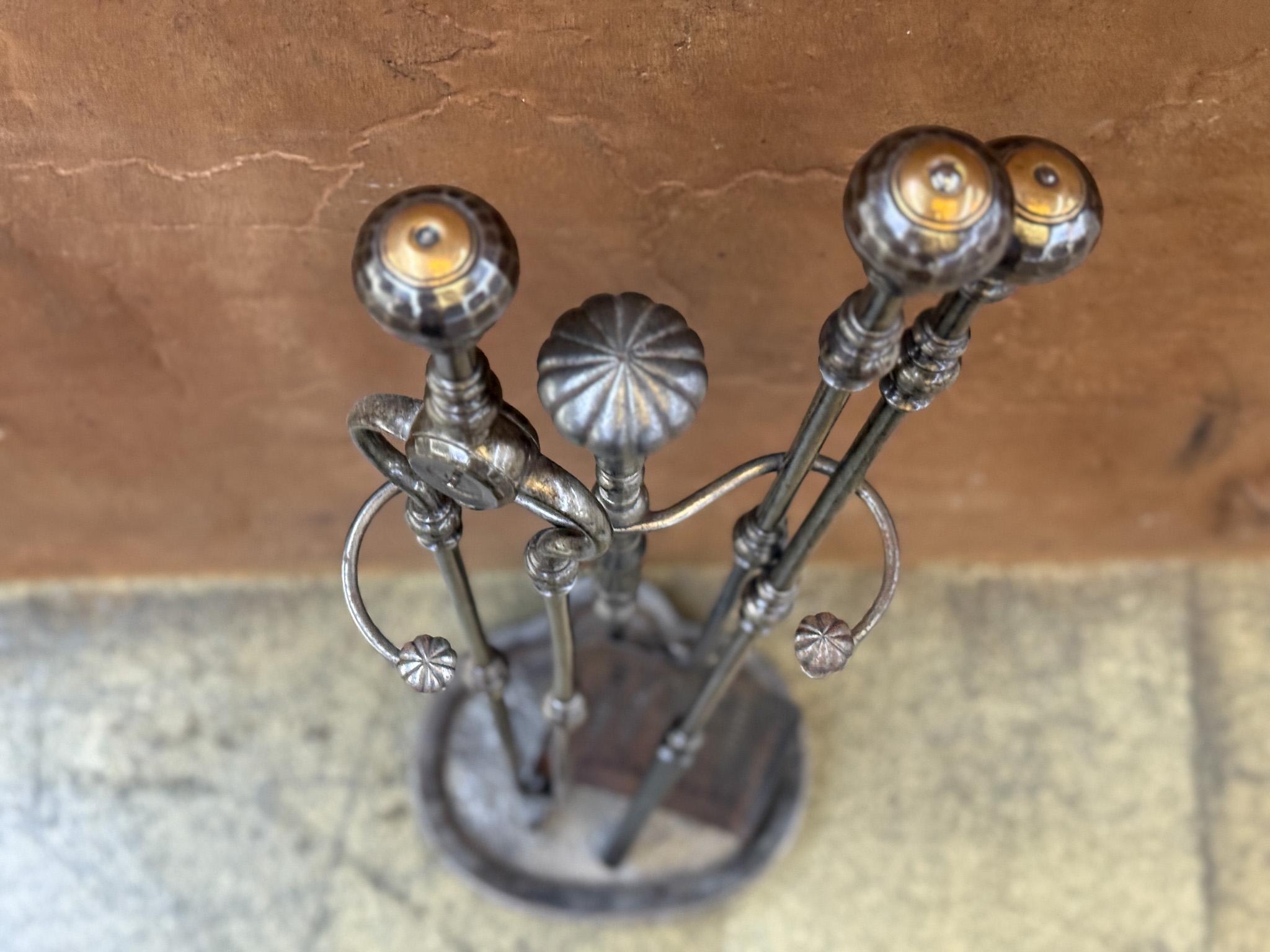 English Georgian Fireplace Tool Set or Fire Irons, Early 19th Century, Neoclassi 8