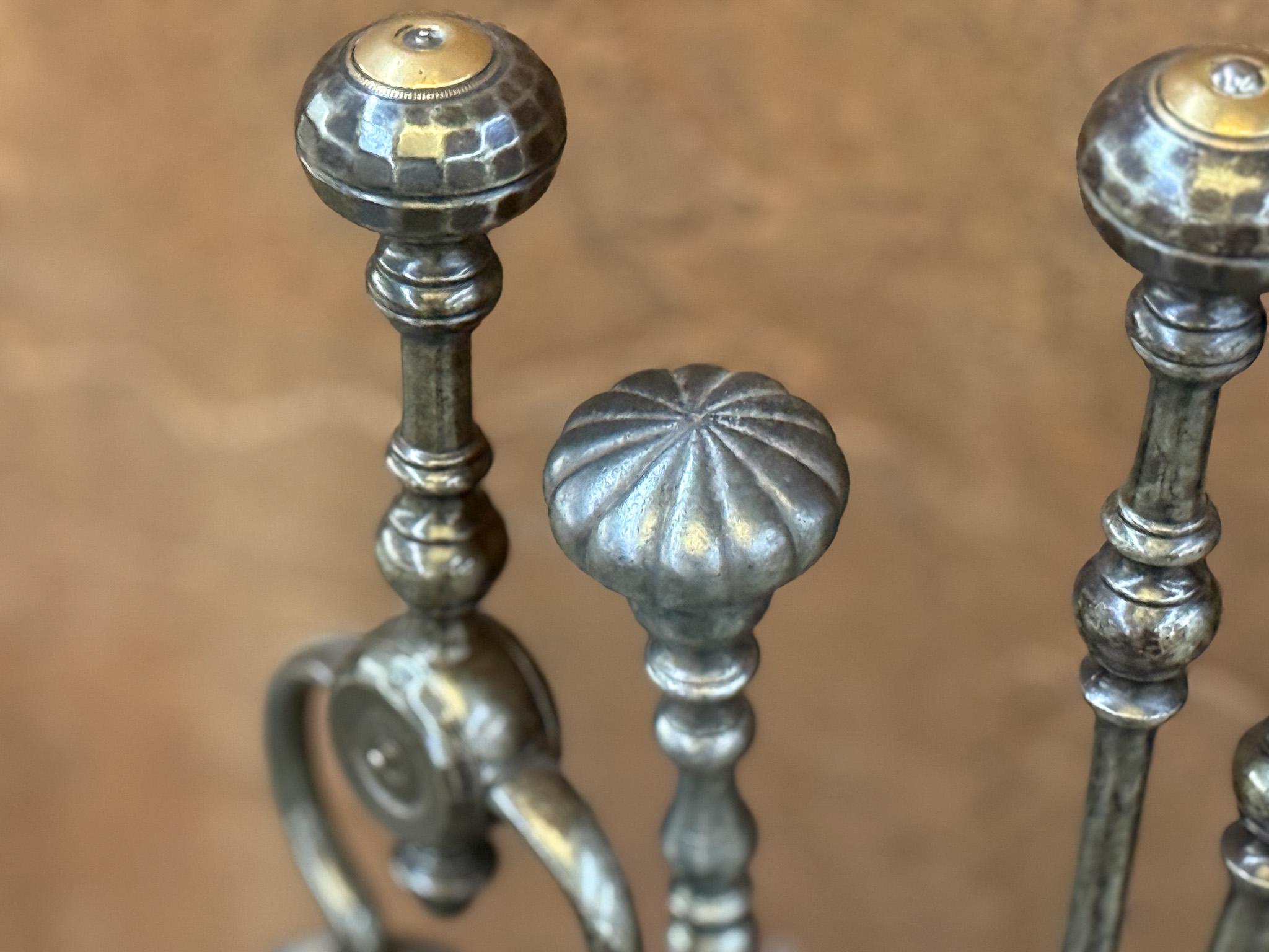 English Georgian Fireplace Tool Set or Fire Irons, Early 19th Century, Neoclassi 3