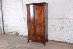 English Georgian Flame Mahogany Linen Press or Armoire, circa 1800