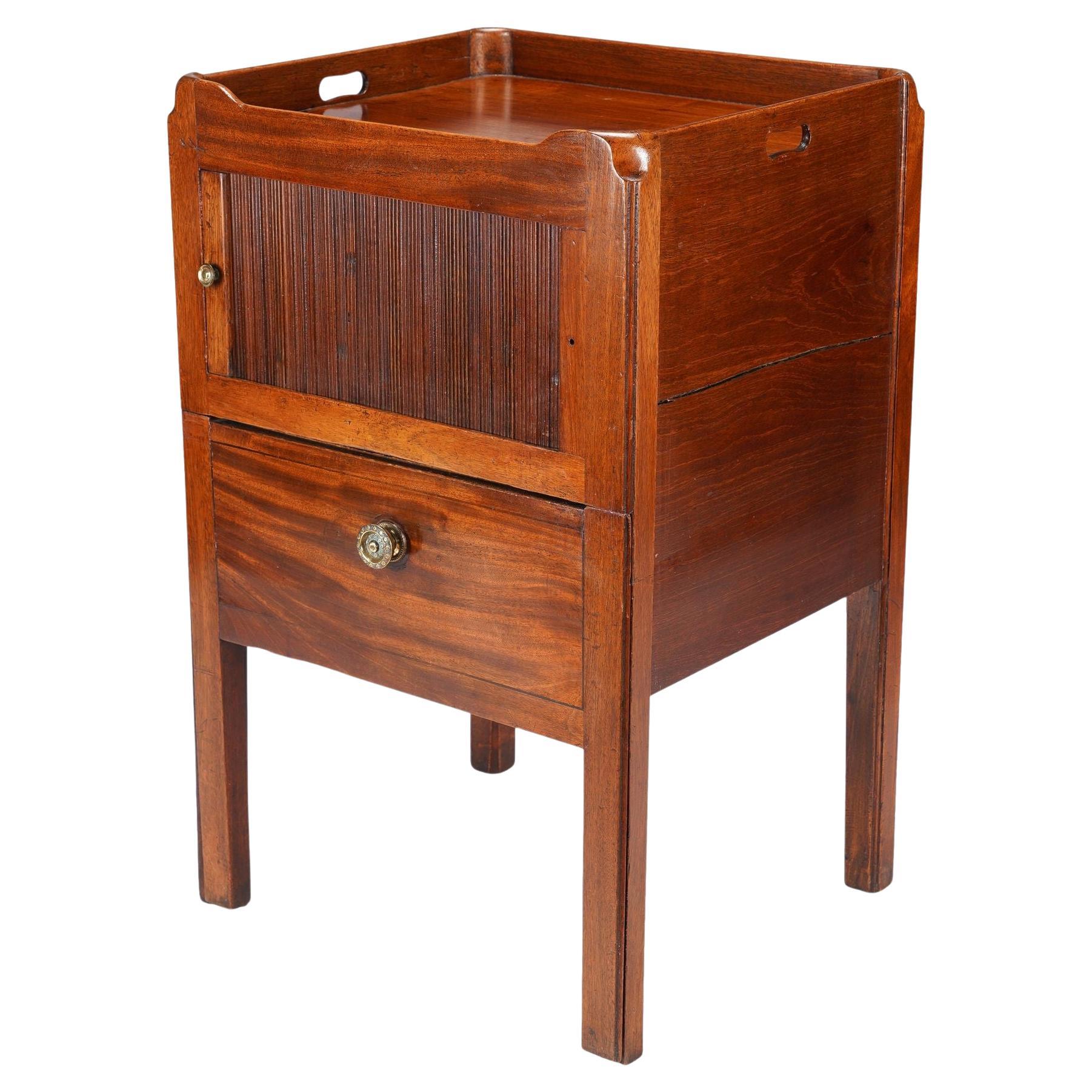 English Georgian gallery top commode, c. 1790-1810