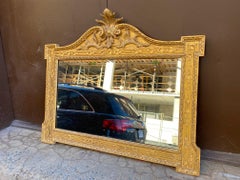 English Georgian  Giltwood Over Mantel Mirror