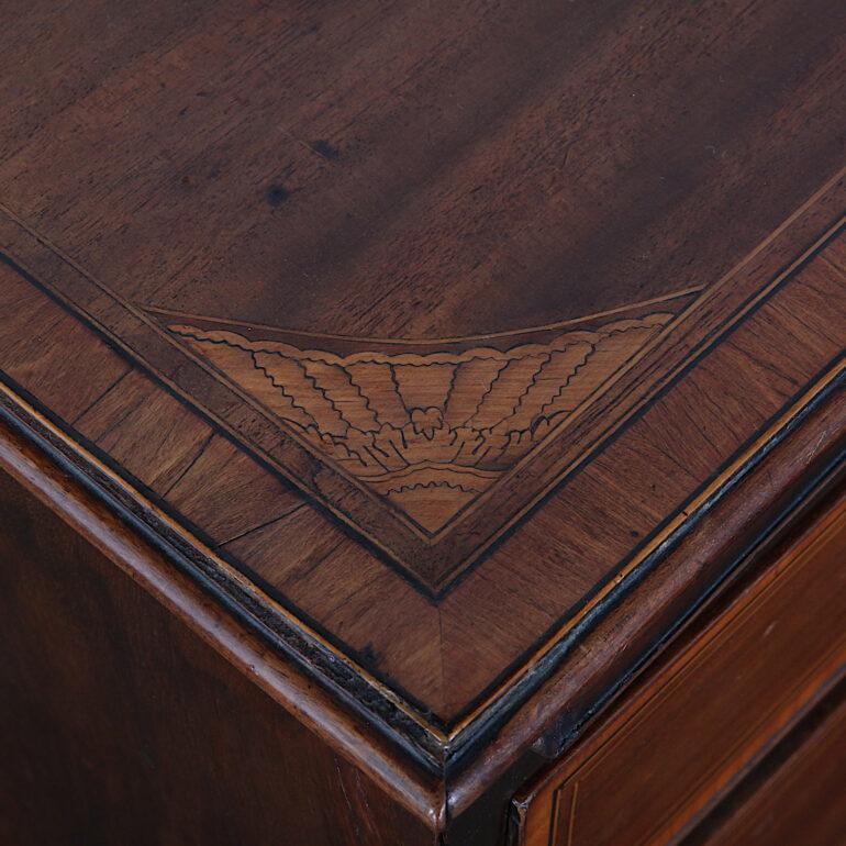 George III English Georgian Inlaid Mahogany Chest of Drawers