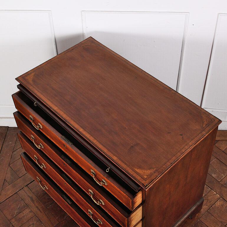 English Georgian Inlaid Mahogany Chest of Drawers 1