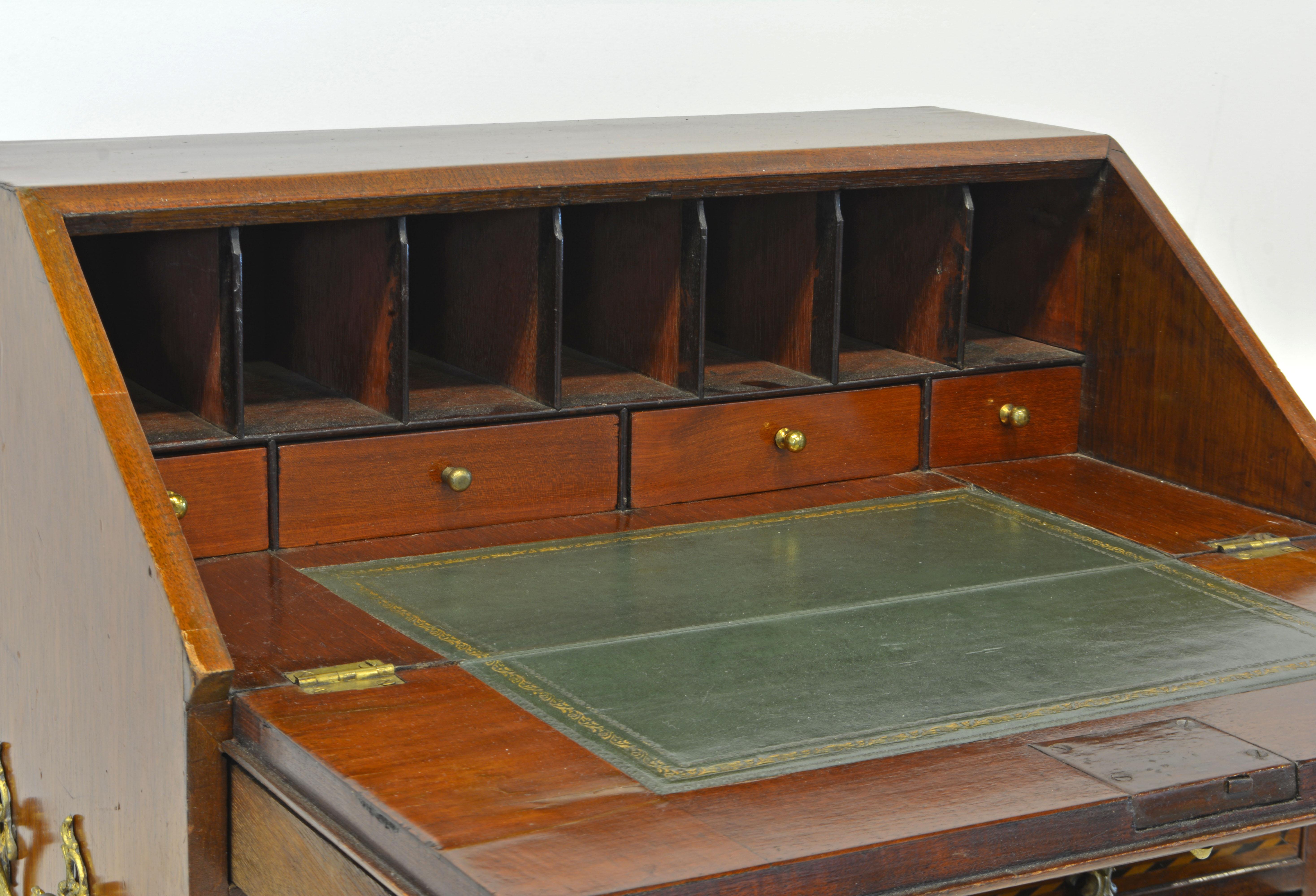 English Georgian Inlaid Mahogany Miniature Slant Front Desk, circa 1830 3