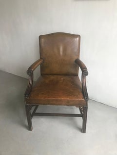 English Georgian Leather Armchair, 1920