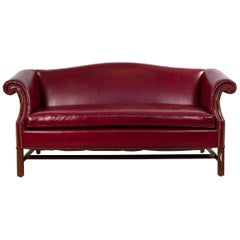 Retro English Georgian Leather Chesterfield Sofa