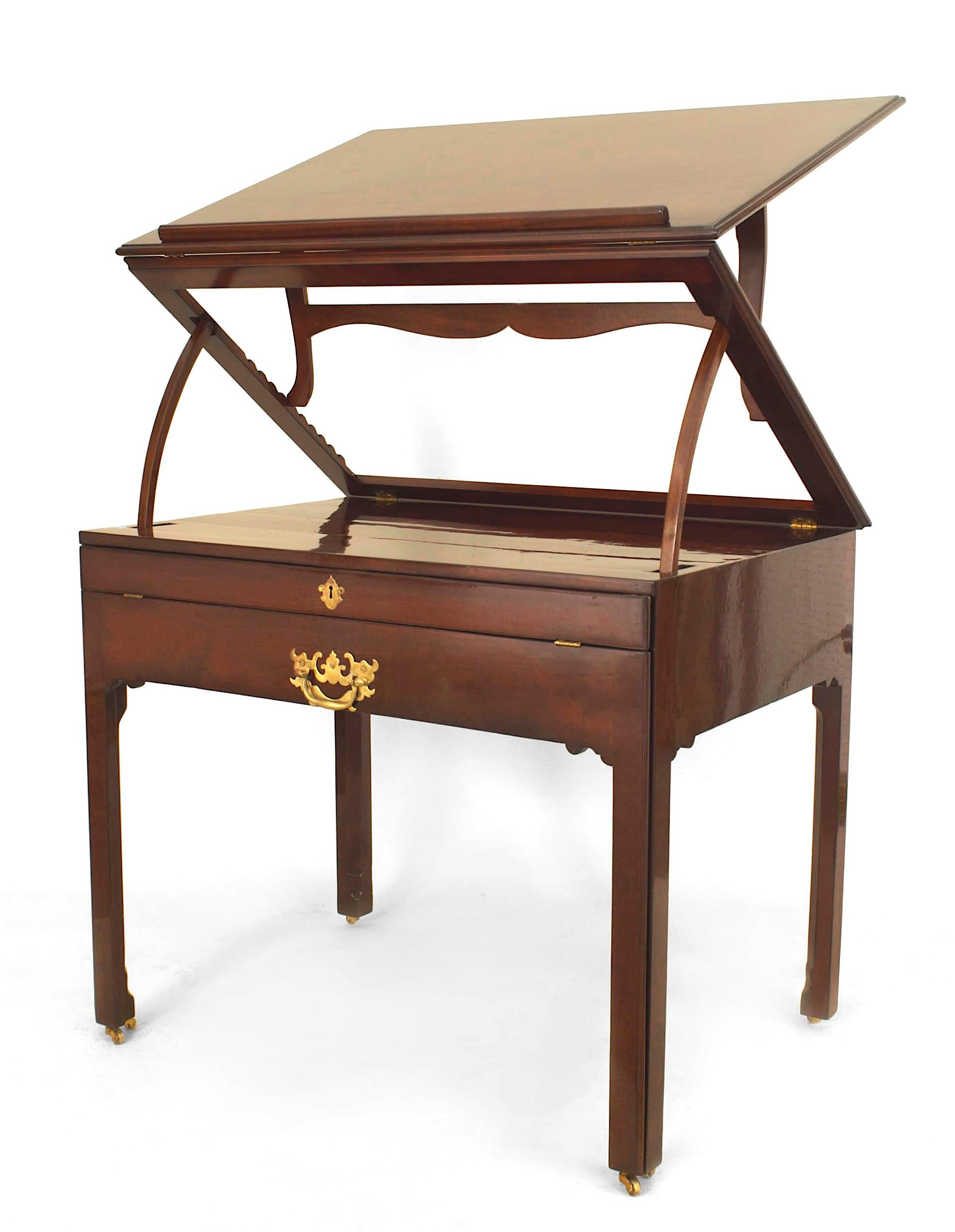 British English Georgian Mahogany Architects Table Desk For Sale