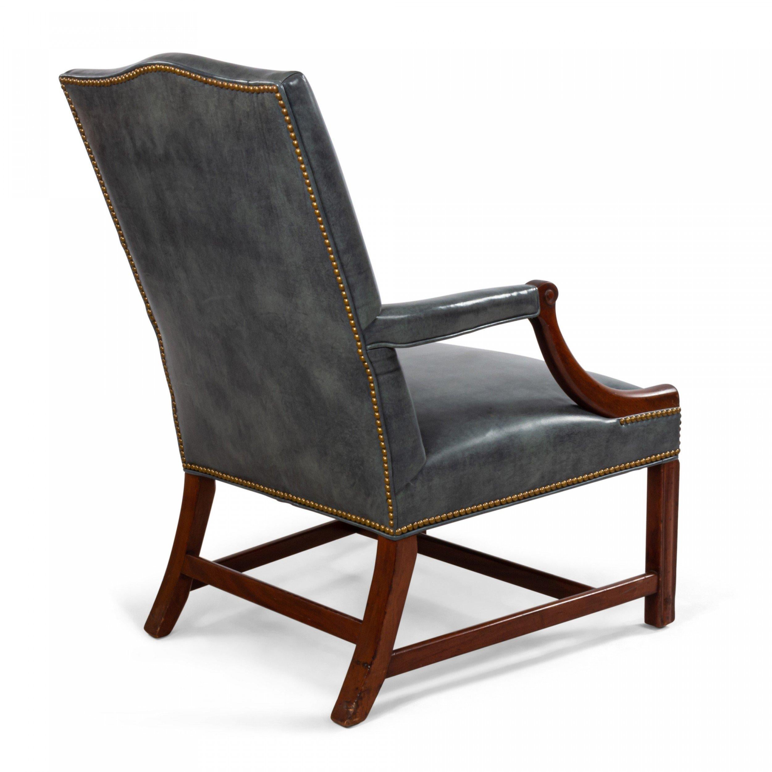20th Century English Georgian Mahogany Arm Chair For Sale
