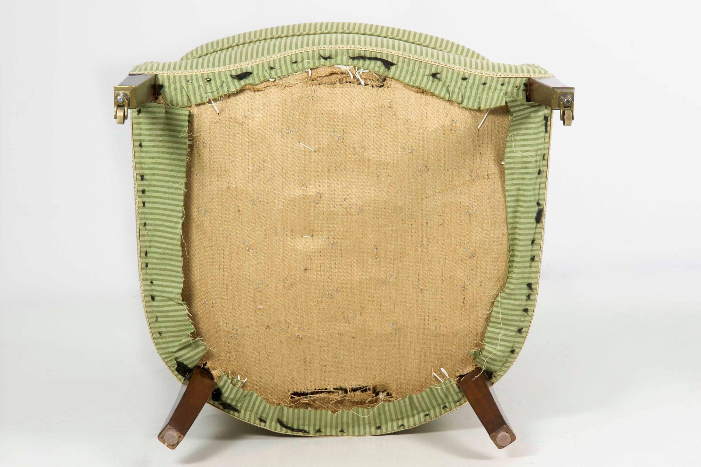 English Georgian Mahogany Barrel-Form Wingback Armchair, 19th Century 5