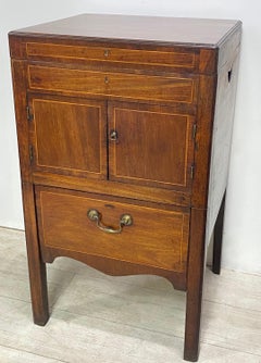 English Georgian Mahogany Bedside Table Commode, Early 19th Century