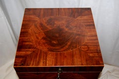 English Georgian Mahogany Cellarette with Oval Inlays and Original Interior