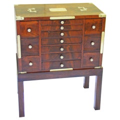 English Georgian Mahogany Collector's Cabinet Now on Stand