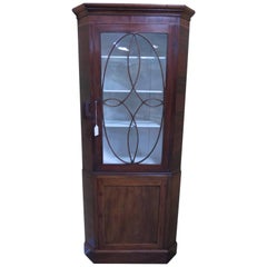 English Georgian Mahogany Corner Cabinet