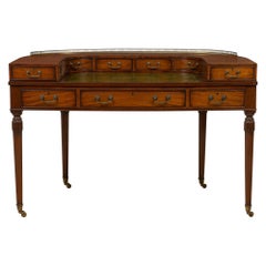 English Georgian Mahogany Demilune Writing Desk