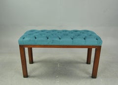 English Georgian Mahogany Duet Foot Stool Window Seat