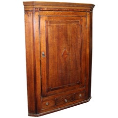 English Georgian Mahogany Hanging Corner Cabinet