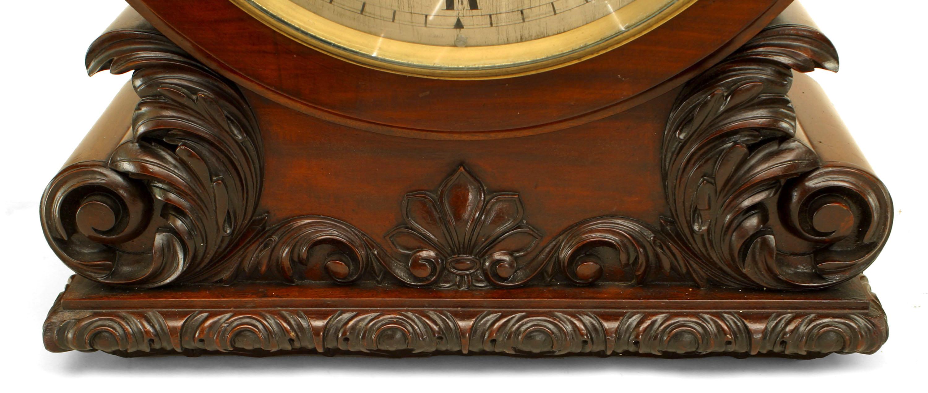 British English Georgian Mahogany Mantel Clock For Sale