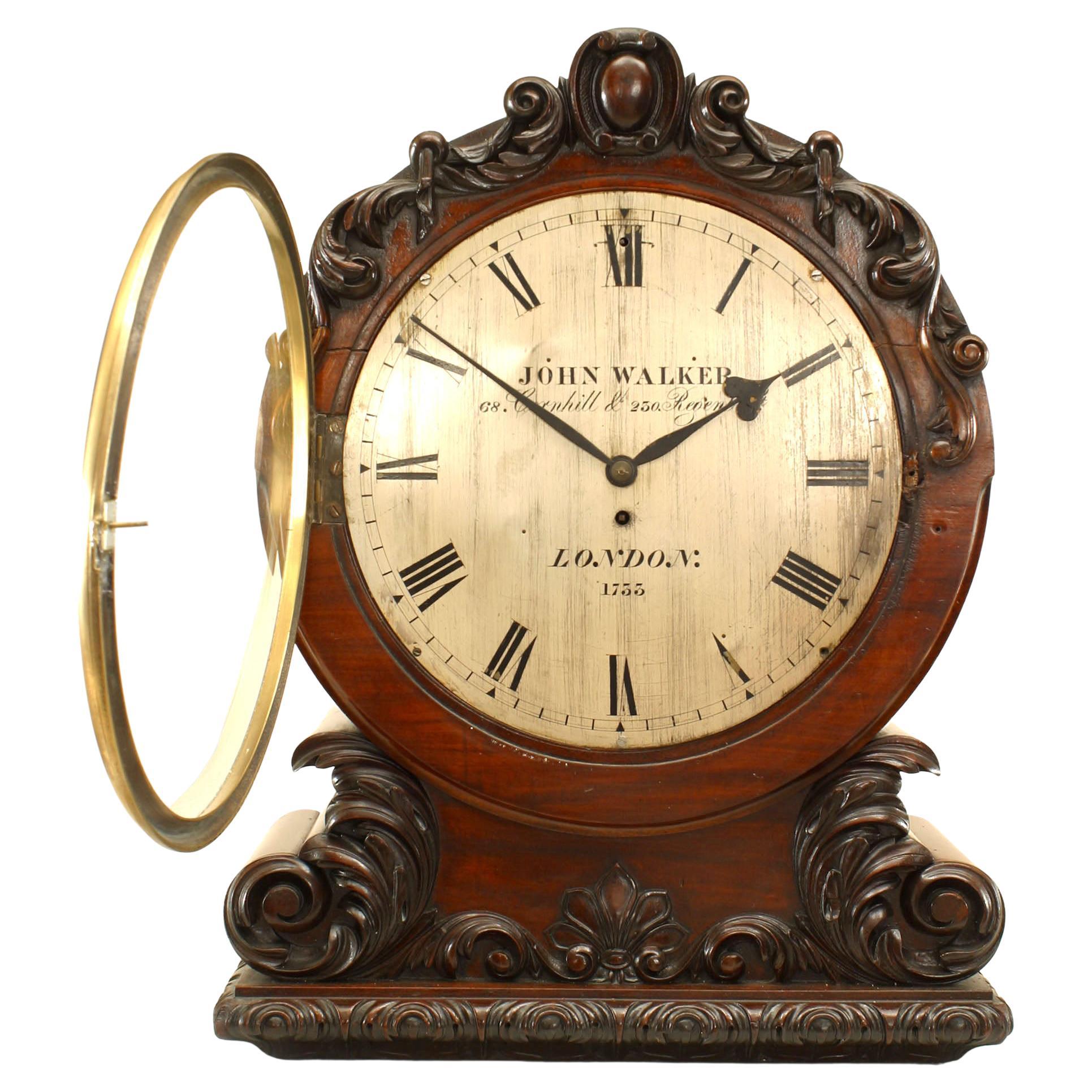 Mauthe Art Deco Walnut Mantel Clock For Sale at 1stDibs