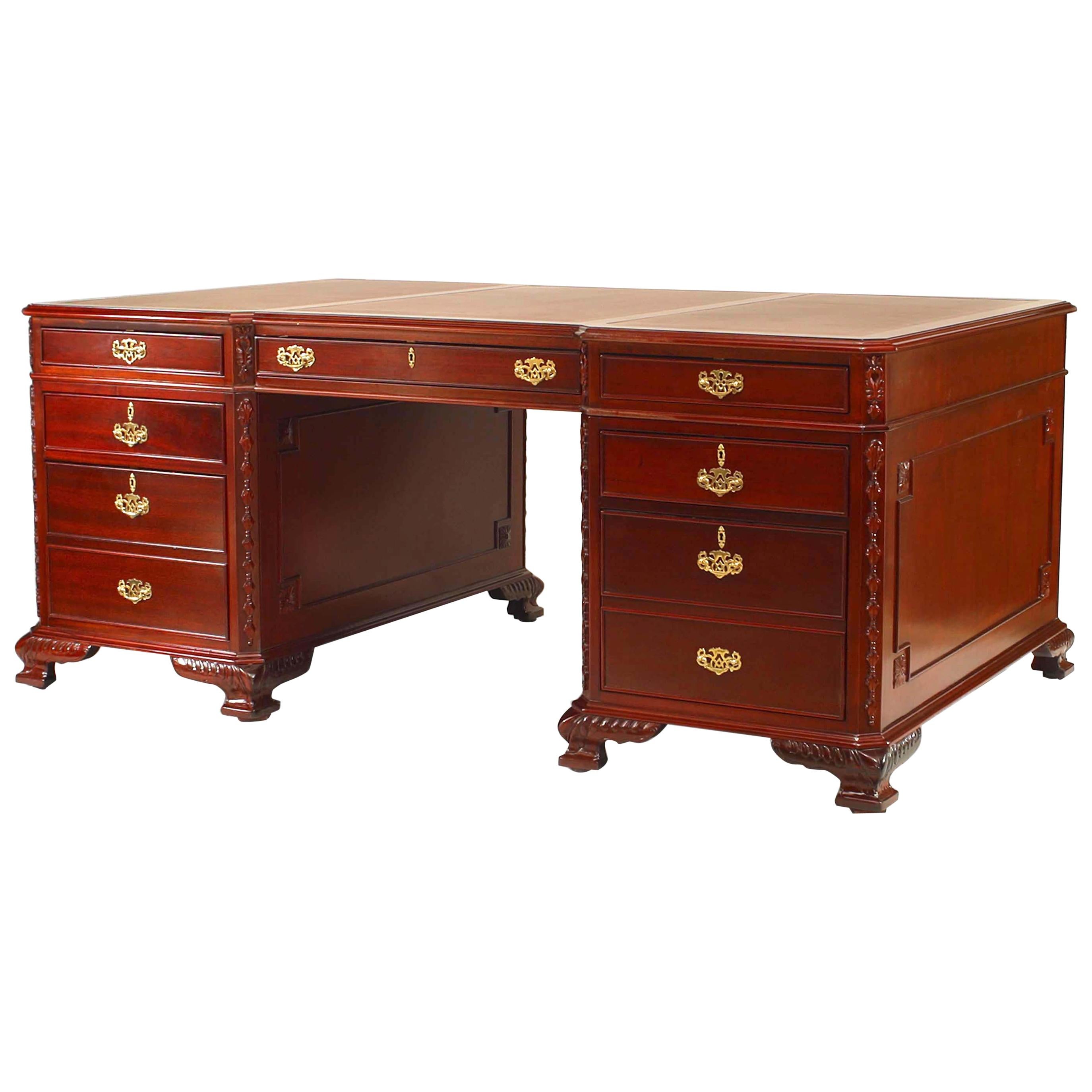 George III Period Mahogany Partner's Desk, circa 1800 For Sale at 1stDibs