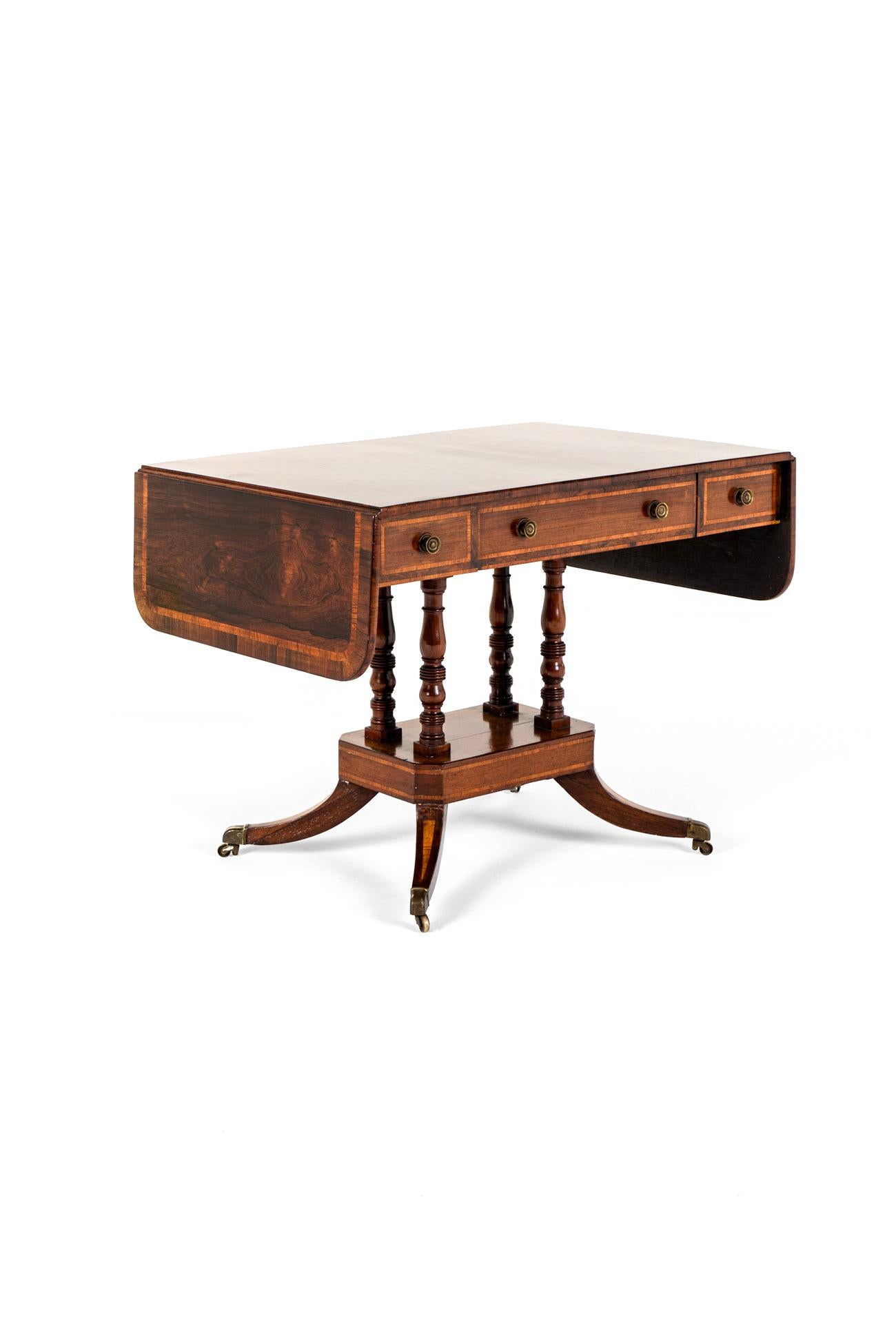 Hand-Carved English Georgian Mahogany Sofa Table For Sale