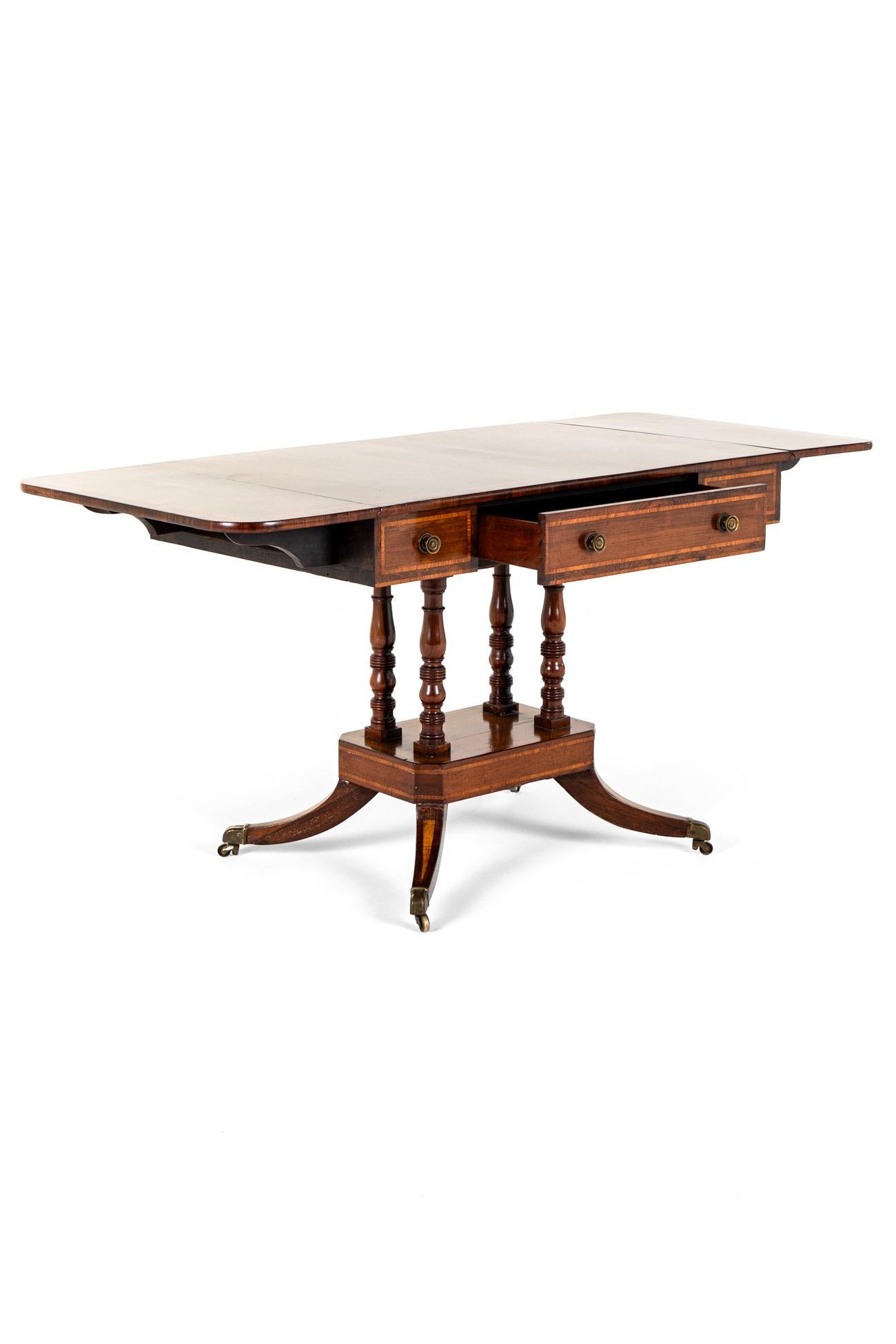 19th Century English Georgian Mahogany Sofa Table For Sale
