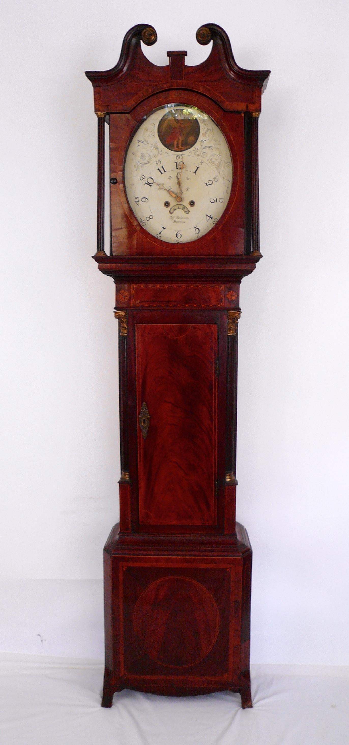 English Georgian Mahogany Tall Case Clock by Joseph Baldwin of Burton-on-Trent 3