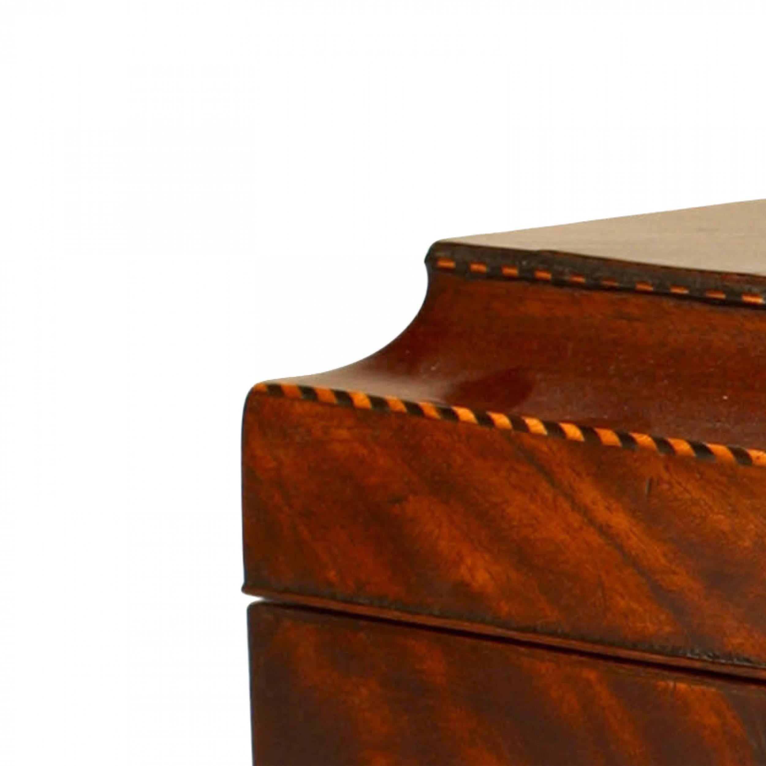 Caja de caoba georgiana inglesa para el té Británico en venta