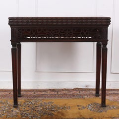 English Georgian Mahogany Triple-Top Games / Tea / Console Table